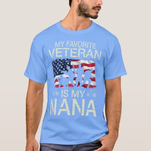 My Favorite Veteran Is My Nana Happy Grandma Son D T_Shirt