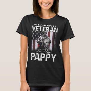 My Favorite Veteran Is My Pappy Usa Flag T-Shirt