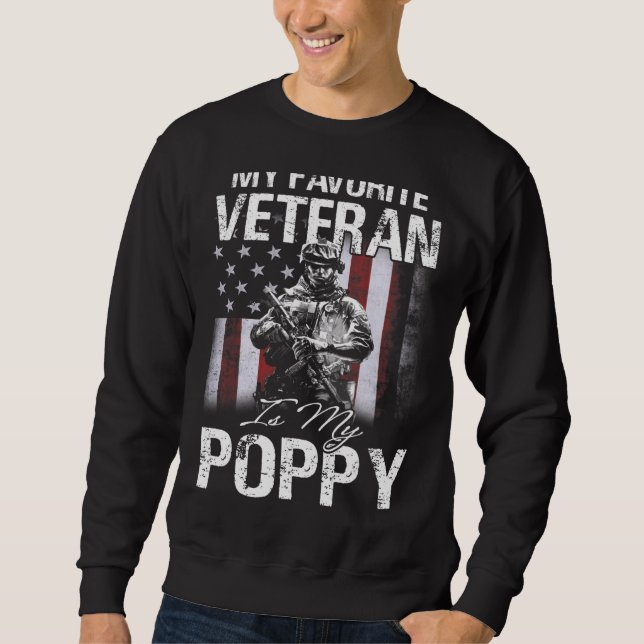 My Favorite Veteran Is My Poppy Usa Flag Sweatshirt (Front)