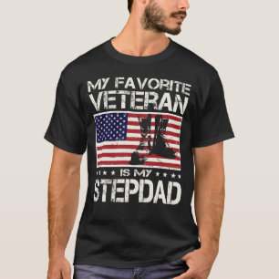 My Favorite Veteran Is My Stepdad Flag Father Day T-Shirt