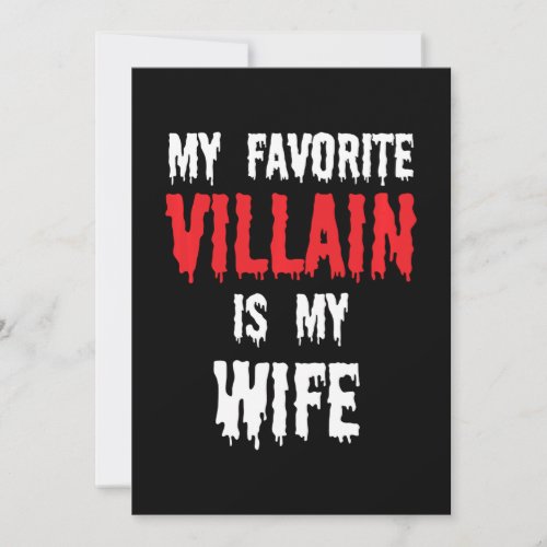 My Favorite Villain Is My Wife Gift Husband Men Ha Holiday Card