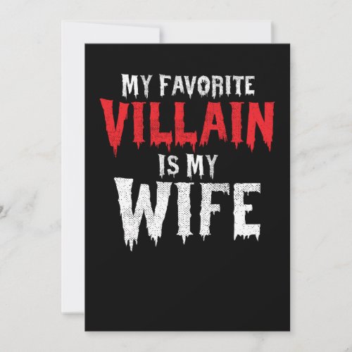 My Favorite Villain Is My Wife Husband Costume Invitation