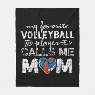 My Favorite volleyball Player Calls Me Mom Fun Mom Fleece Blanket