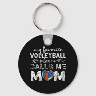 My Favorite volleyball Player Calls Me Mom Fun Mom Keychain