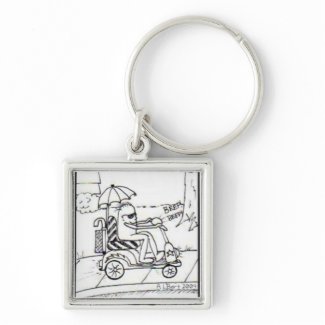 My Favorite Wheels Square Keychain zazzle_keychain