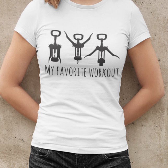 My Favorite Workout Wine Corkscrew Opener Humor T-Shirt (Creator Uploaded)