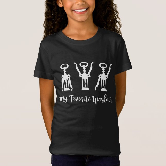 My Favorite Workout Wine Lover Gift Idea Gym T-Shirt (Front)