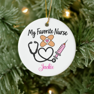 My Favoritre Nurse Stethoscoope Bandage Syringe Ceramic Ornament