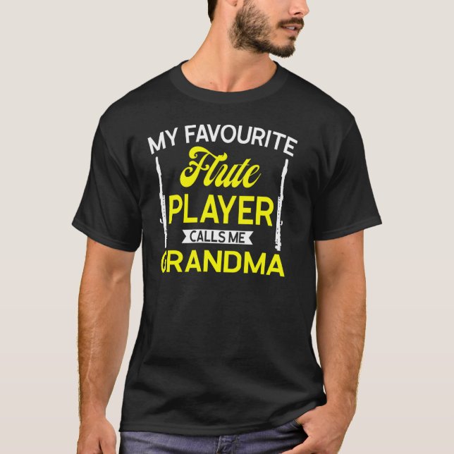 My favourite flute player calls Play flute Pullove T-Shirt (Front)