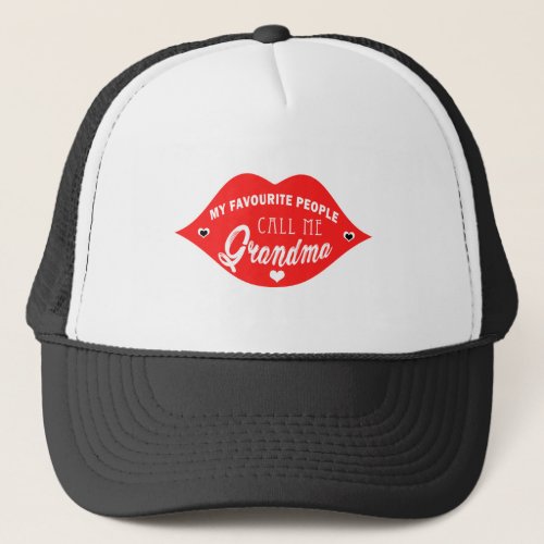 My favourite people call me grandma red trucker hat