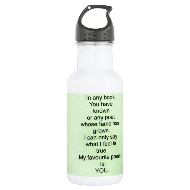 my favourite poem water bottle (Front)