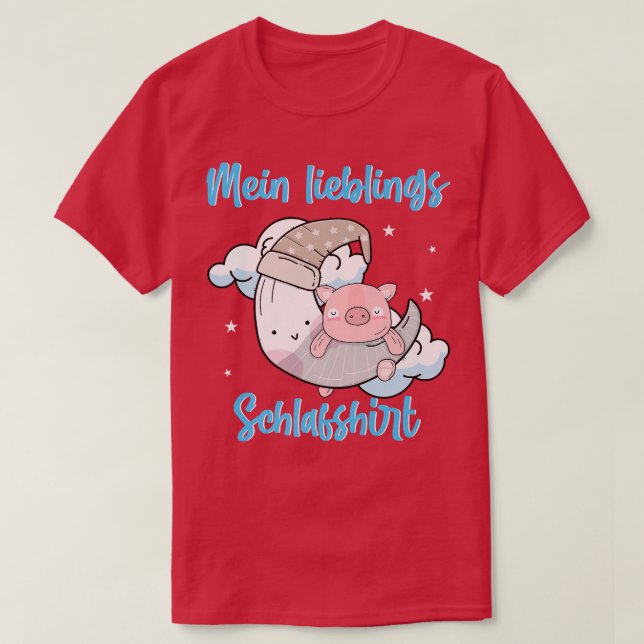 My favourite teacup pig, mini pig, moon sleep shir T-Shirt (Design Front)