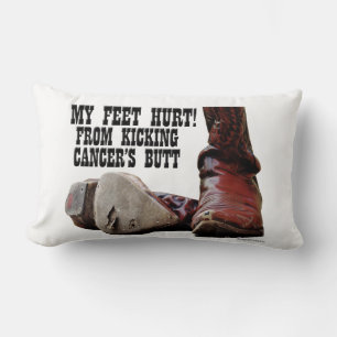 My Feet Hurt From Kicking Cancer's Butt Lumbar Pillow