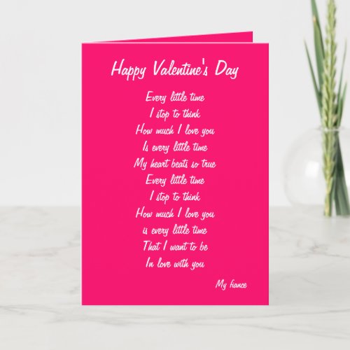 My fiance valentines day holiday card