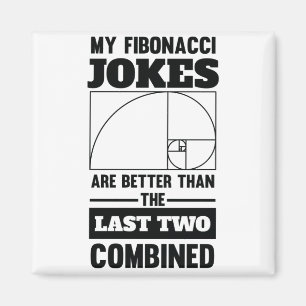 My Fibonacci Jokes Funny Math Spiral Joke Magnet