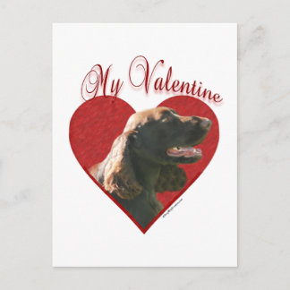 My Field Spaniel Valentine Holiday Postcard