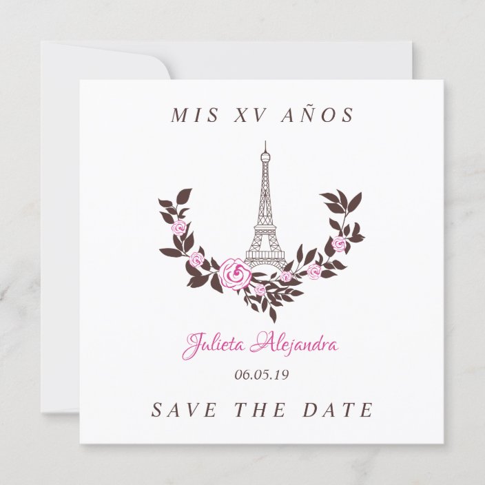 My Fifteen Years Floral Paris Rosa Espanol Thank You Card Zazzle Com