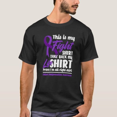 My Figh Purple Ribbon Chiari Malformation Awarenes T_Shirt