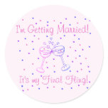 My Final Fling T-shirts and Gifts Classic Round Sticker