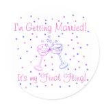 My Final Fling T-shirts and Gifts Classic Round Sticker