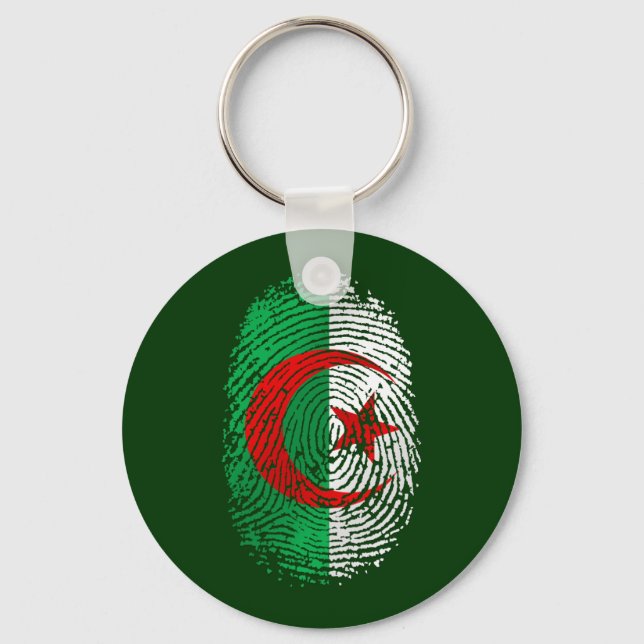 My fingerprint is 100% Algerian Tees and gear Keychain (Front)