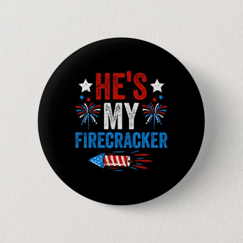 My Firecracker His And Hers 4th Of July Couples  Button