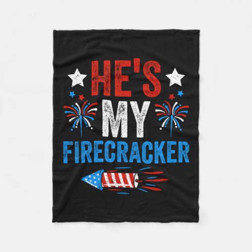 My Firecracker His And Hers 4th Of July Couples  Fleece Blanket