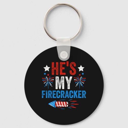 My Firecracker His And Hers 4th Of July Couples  Keychain