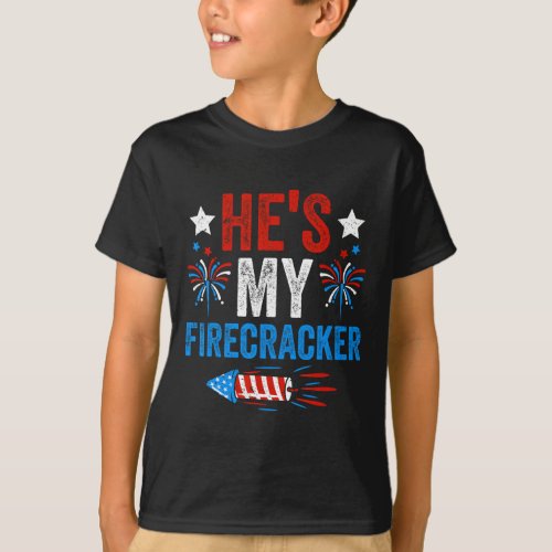 My Firecracker His And Hers 4th Of July Couples  T_Shirt