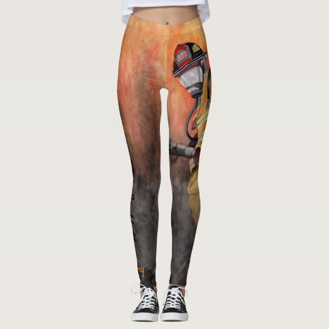 My Firefighter Is Hot Leggings Personalize NAME (Front)