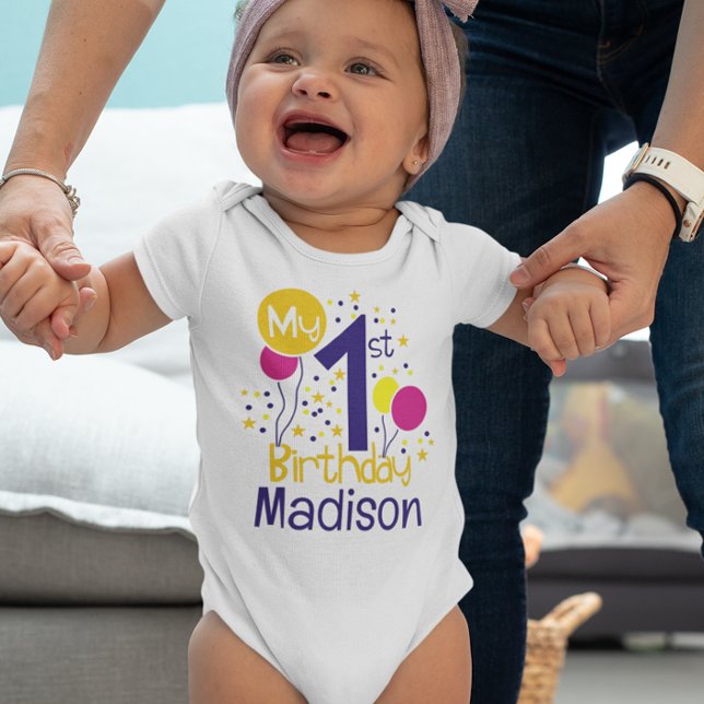 My First 1st Birthday Balloons Baby Bodysuit (Creator Uploaded)