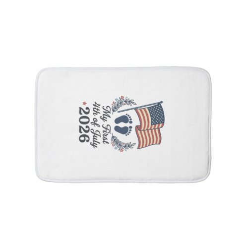 My First 4th of July 2026 Baby Vintage Patriotic S Bath Mat