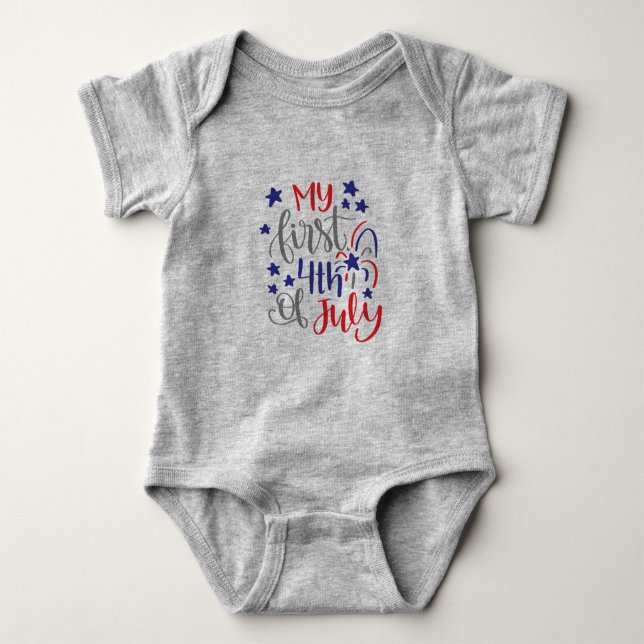 My First 4th of July Baby Bodysuit (Front)