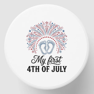 My First 4th of July Baby Feet Patriotic Shirt Des Mini Candle Favors