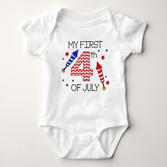 My First 4th of July Infant Body Suit Baby Bodysuit (Front)