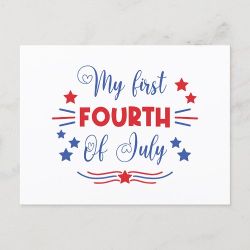 My First 4th of July Invitation Postcard