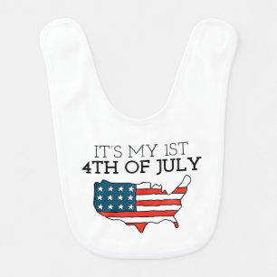 My First 4th of July My 1st 4th of July 4th of Jul Baby Bib