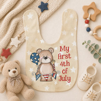 My First 4th of July Patriotic Baby Bib