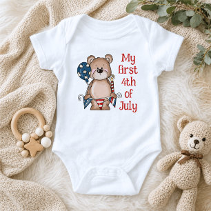 My First 4th of July Patriotic Baby Bodysuit
