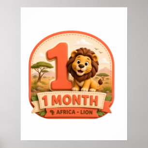 My First Adventure – 1 Month Baby Milestone Little Poster