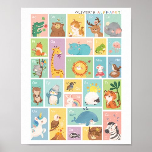 My First Alphabet ABC Animals Poster