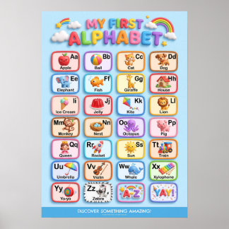 My First Alphabet Colorful ABC Learning Poster