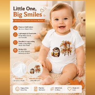 My First Autumn Outfit Cute Hedgehog Bodysuit