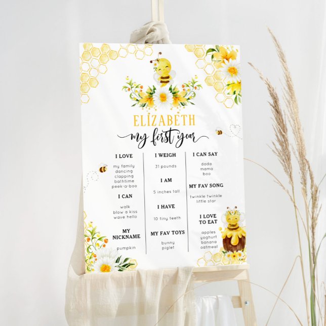 My first bee day infographic. Bumble bee milestone Foam Board (Creator Uploaded)