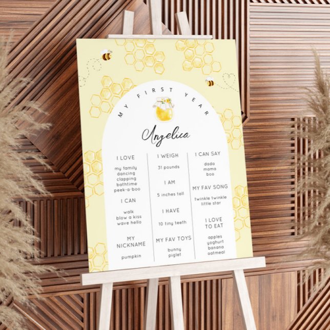 My first bee day infographic. Bumble bee milestone Foam Board (Creator Uploaded)