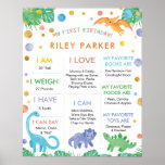 My First Birthday 1 Year Old Dinosaur Sign at Zazzle