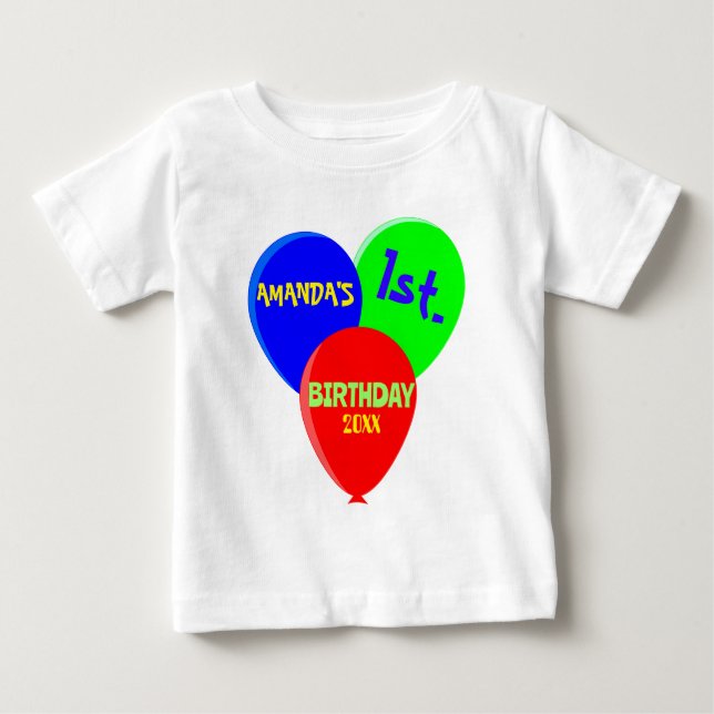 My first birthday 1st funny birthday baby T-Shirt (Front)