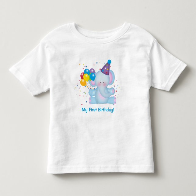 My First Birthday Baby Elephant  Baby T-Shirt (Front)