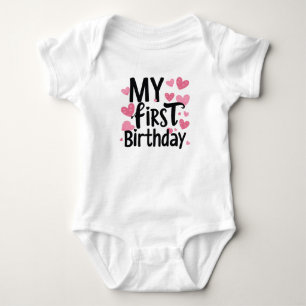 My first birthday , birthday for kids baby bodysuit