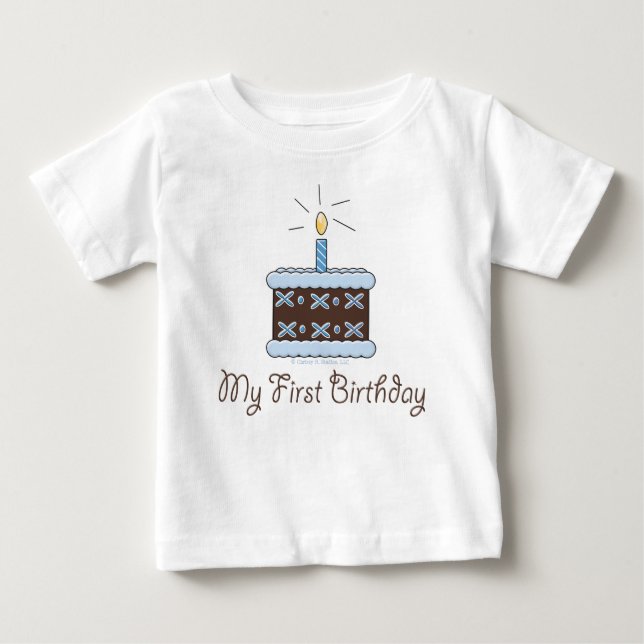 My First Birthday Cake Boy T shirt (Front)